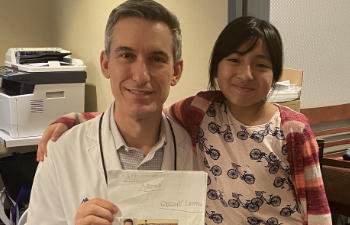 Dr. Levitin with a patient